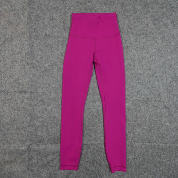 lululemon athletica Pants - Lululemon Leggings Womens 0 Wunder Train High Rise 25" Yoga Run Pink Gym Workout